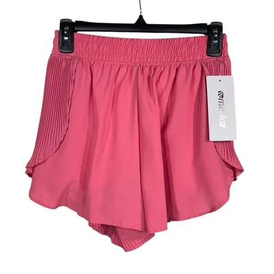 Pantalones Cortos Marika Pequeños Lilian Plisados Elastizados Forrados Flyaway Bolsillo Pull-On Rosa Nuevos Foto 1 de 4