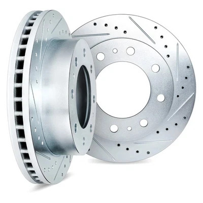 For Dodge B3500 95-97 DFC Premium Drilled & Slotted Front Brake Rotor Set - Image 1 of 3