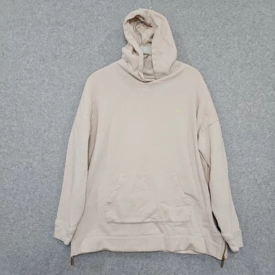 Barbour International Hoodie Sweatshirt Women's Sz 6 Cream Logo Zip Sides Gold - Image 1 of 4