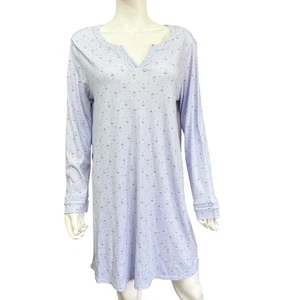 Karen Neuburger Womens Nightgown XL Blue Floral Cotton Blend Relaxed Fit - Picture 1 of 6