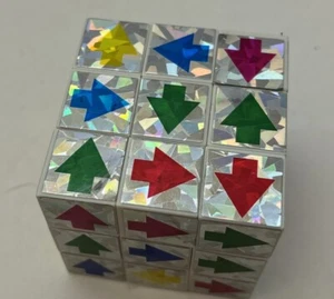 Cube Twist Puzzle 2.5 x 2.5 Iridescent Arrows  Multi-Color  Speed Game Brain Toy - Picture 1 of 4