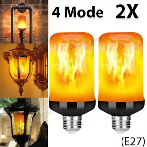 2X E27 LED Licht Fackel Feuer Lampe Flammen Effekt Glühbirne Flacker Birne Deko - Bild 1 von 19