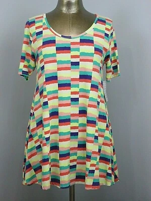 NWT LuLaRoe Perfect T-Shirt Womens Size S Chest 34 Colorful Geometric 315-22704 - Image 1 of 4