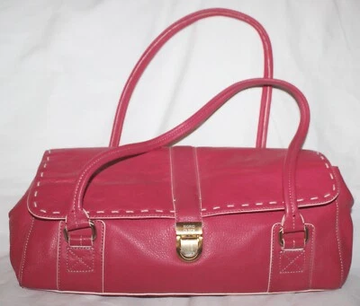 SIGRID OLSEN WOMEN'S PINK 100% SOFT LEATHER HANDBAG / PURSE / SHOULDER BAG - Image 1 of 4