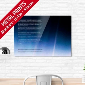Pale Blue Dot, Voyager 1 (2020 rev.) with Carl Sagan quote — Metal print poster - Picture 1 of 12