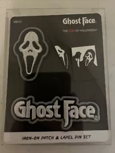 Scream - Ghost Face the Icon of Halloween 4 piezas parche y juego de alfileres de solapa ~NUEVO~ - Imagen 1 de 3