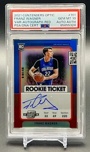 2021 Franz Wagner Contenders Optic Auto Red /49 PSA 10 RC Rookie Ticket POP 1 - Picture 1 of 3