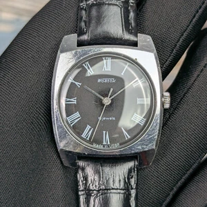 Reloj de pulsera Wostok cuadrado esfera negra mecánico 2209 Vostok SU, URSS 1980s - Imagen 1 de 8