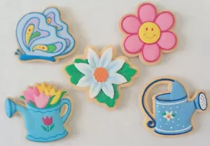 Calamite frigo primavera vintage colorate farfalle fiori lattina acqua 5pz - Foto 1 di 5
