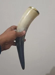 Vintage Drinking Horn Mug Medieval Handmade Viking Cup With Stand office Decor - Picture 1 of 6