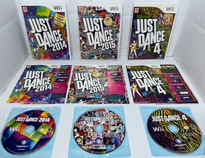 3 Game Just Dance Nintendo Wii Set 2014 + 2015 + 4 Complete CIB w Manuals Tested - Picture 1 of 18