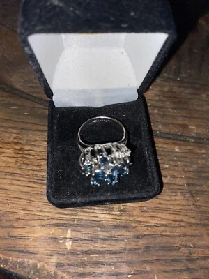 topaz, Diamond and 18k hge espo ring - Image 1 of 4