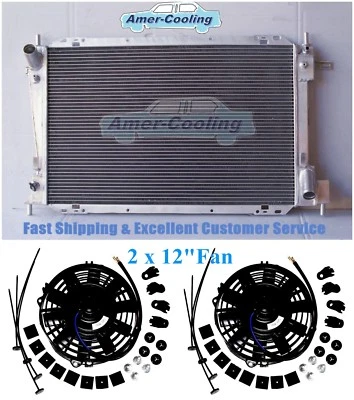 铝制散热器 + 2 12 风扇 适用于 1998 - 2002 年福特 Crown Victoria Grand Marquis 4.6 — 第 1/4 张图片