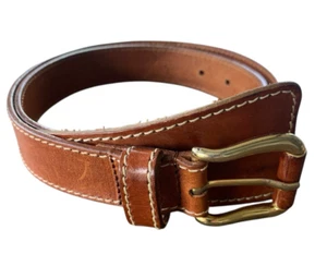 VTG TAROX Women's Brown Leather Belt Size Medium Made In Italy 40 in Tip to Tip - Picture 1 of 14