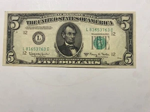 US Currency 5 Dollar note 1950 D - Picture 1 of 2