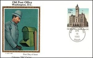 USA Post Card - 1983 - Old Washington Post Office, Scott # UX99 Colorano FDC - Picture 1 of 1