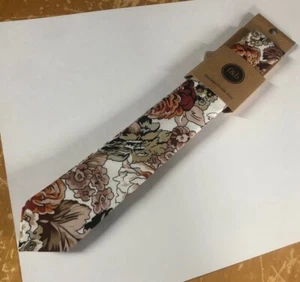 NWT new FRANK & BUCK Boys Huck Floral Skinny Slim Cotton NECK TIE Fall Flowers - Picture 1 of 10