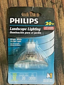 PHILIPS 20W 12V MR16 Halogen GU5.3 Base Clear Landscape Lighting Spot Light Bulb - Picture 1 of 6