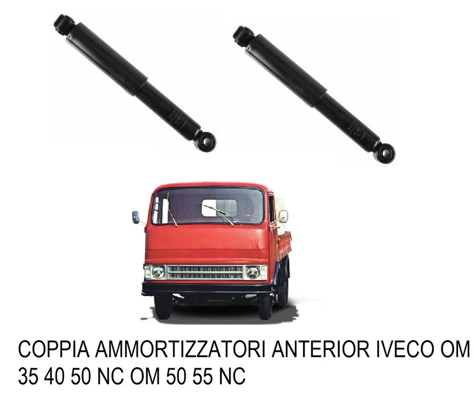 COPPIA AMMORTIZZATORI ANTERIOR IVECO OM 35 40 50 NC OM 50 55 NC ADATTO A 8558562 - Immagine 1 di 2