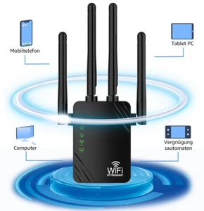 Wireless WLAN Repeater Router Range Wifi Verstärker Signal 1200 Mbit/s DE - Bild 1 von 9