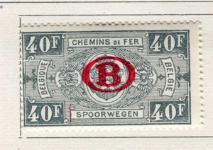 BELGIUM; 1940 Railway Parcel Post Optd. ' B ' issue Mint hinged 40Fr. value - Picture 1 of 1
