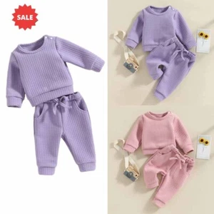 Toddler Kids Girls Boys Sweatshirt Tops Pants Tracksuit Set Baby Outfit Clothes - Picture 1 of 16