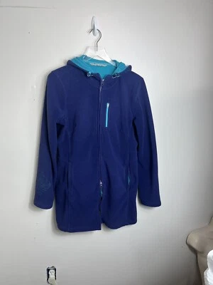 Sudadera con Capucha Athleta Swara Punto Floral Mediana 265875 Azul Cremallera Suéter Largo Foto 1 de 4