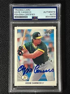Ozzie Canseco Oakland A's 1990 Leaf #516 signed Autogramm PSA DNA *56 - Bild 1 von 2