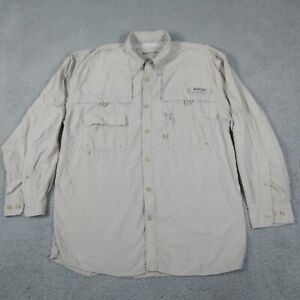 Magellan Sportswear Fishing Shirt Large Khaki Button Long Sleeve Vented Lined