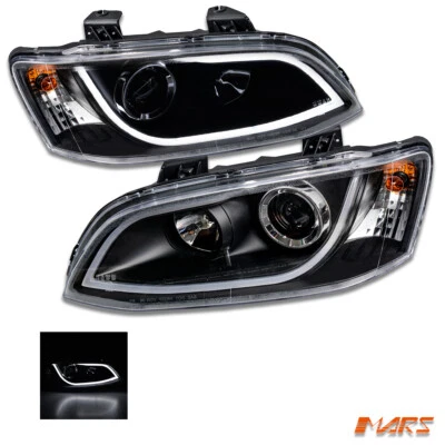 Black LED 3D DRL Head Lights for Holden Series 2 VE Commodore SV6 SV8 SS-V Omega - image 1 of 3