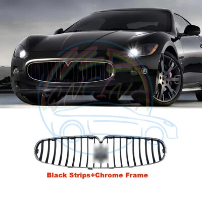  🆗 Rejilla de parachoques delantero negra y cromada para Maserati GranTurismo GT 2008-2017 Foto 1 de 4