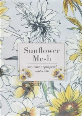 Benson Mills Easy Care Spill Proof Tablecloth Sunflower Mesh Floral 60" x 104" - Image 1 of 2