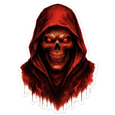 SOUTHERN STICKERZ Red Grim Reaper Death - Vinyl Decal Sticker - Car Window Laptop - ebn20000
