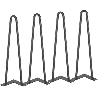 16in Solid Metal Heavy Duty Hairpin Table Legs Modern Style 4-Pack - Image 1 of 4