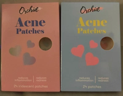 Juego de 2 parches para acné de orquídea 24 iridiscentes / 24 rosas 🩷 Foto 1 de 3