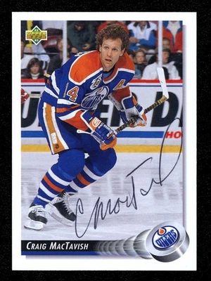 1992 Upper Deck UD #425 Craig MacTavish Autographed Signed Last Player No Helmet - Image 1 of 2