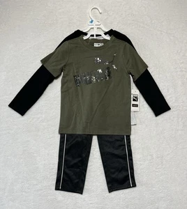 PUMA 3 Piece Set Boys 5 Long & Short Sleeve T-Shirts And Pants White Heather NWT - Picture 1 of 8