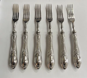 JUEGO DE 6 TENEDORES DE POSTRE VINTAGE ARGENTO SOLINGEN PLATA 800 6 3/4" - Imagen 1 de 5