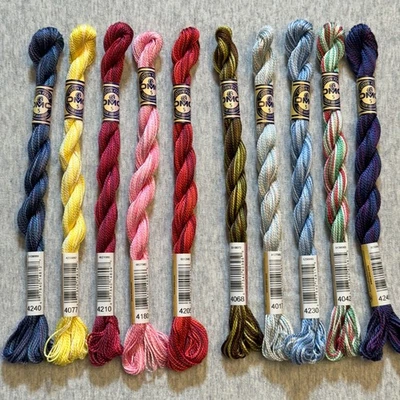 10 DMC Perle Color Variations Size 5 Pearl Cotton Thread No Repeats NOS - Image 1 of 4