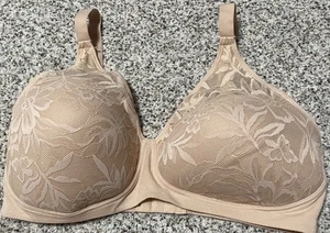 BALI Breathe DF7594 NUDE Beige Wireless Women Size XL Bra Cotton Blend - Picture 1 of 3