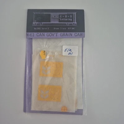 C-D-S Lettering Scale Dry Transfer Decal N-61: Canadian Government Grain Car - Image 1 of 3