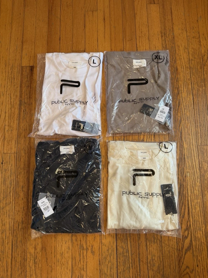 Public Supply NYC Oversize Shirt Black, White, Khaki & Griege Wholesale Lot 38 - Image 1 of 4