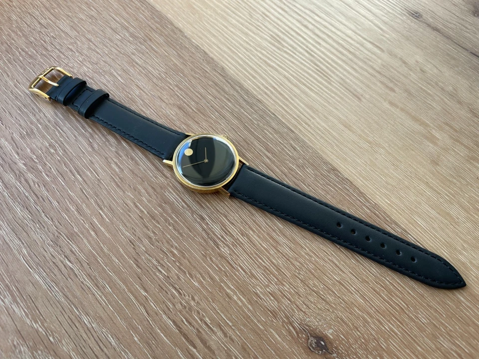 33mm Movado Museum Uhr Handaufzug ETA 7001 Vintage 1994 Edition REVIDIERT - Bild 1 von 4