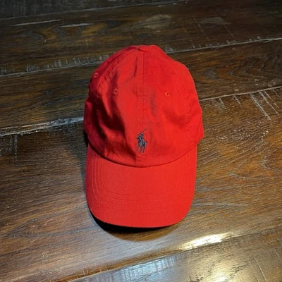 Polo Ralph Lauren Unisex RED Baseball Hat Blue Pony Adjustable Strap NWT - Image 1 of 4