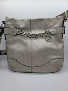 Coach Gold Pebbled Leather Bag Chain F19722 Shoulder Crossbody Purse / Handbag - Bild 1 von 10