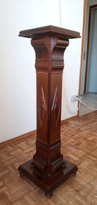 Colonna Antica ANTA SEGRETTO Legno MASSIC Portavaso Scultura Porta vaso tavolino - Immagine 1 di 4