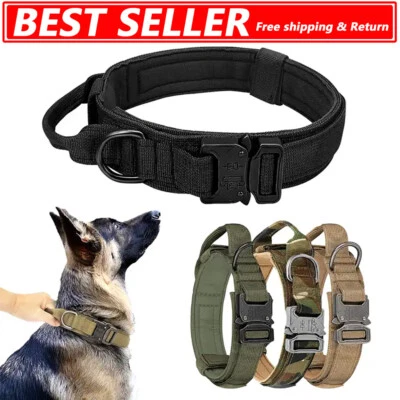 Collar de perro táctico personalizado con asa Entrenamiento militar Impresión de