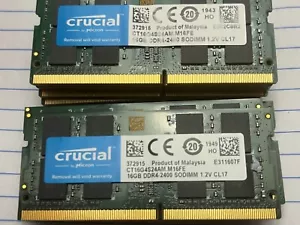 14 x Crucial 16GB DDR4-2400 260-Pin PC4-19200 CT16G4S24AM. SODIMM laptop - Picture 1 of 1