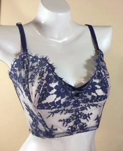 VICTORIAS SEXRET DREAM ANGELS BLUE MESH EYELASHES BRALETTE LARGE NWT (F683) - Picture 1 of 2