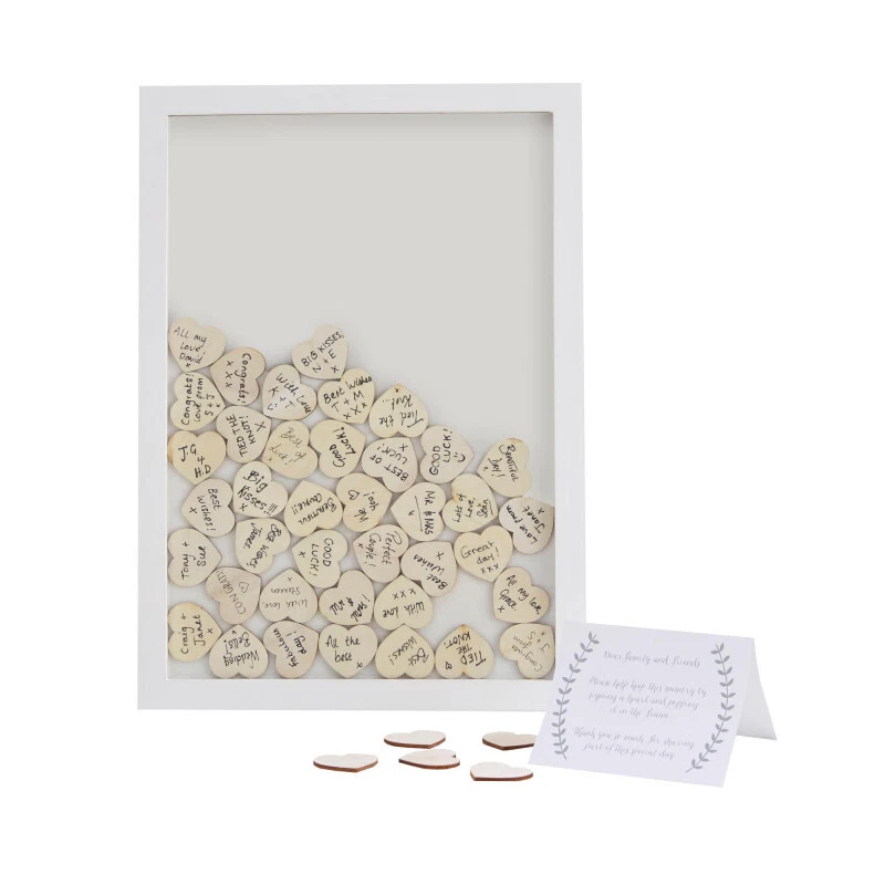 Ginger Ray Boho Wooden Well Wishes Drop Top Frame Wedding Guest Book Alternative